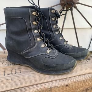 Timberland leather wedge ankle bootie boots 7 1/2 M